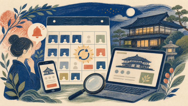 満室日のキャンセル空室をカレンダーと公式予約ページで再確認する挿絵
