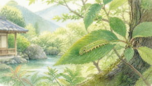 目のように見える虫の模様を離れて観察する生成ビジュアル