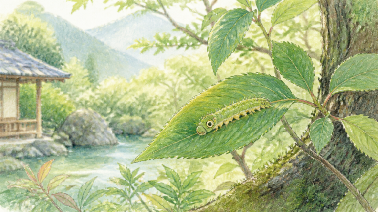 目のように見える虫の模様を離れて観察する生成ビジュアル